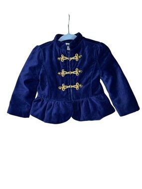 Janie and Jack Navy Velvet Peplum Band Jacket  
6-12 months | New with Tags